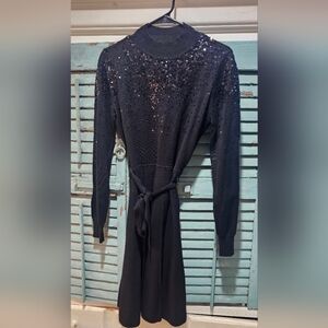 Vince Camuto Black Long Sleeve Sweater Dress Size Medium